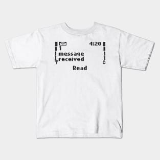 One Message Received (Black Pixels) Kids T-Shirt